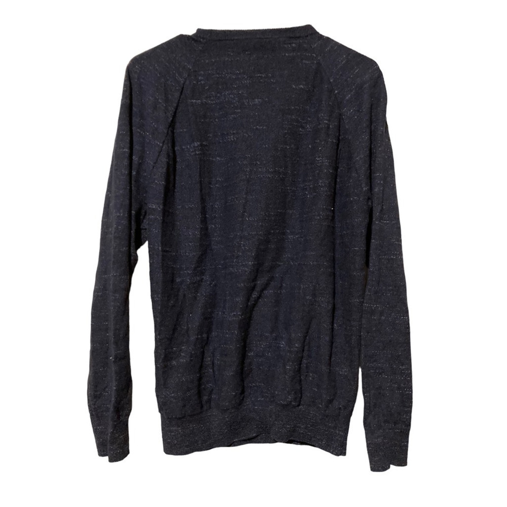 J.Crew Womens Pullover Sweater Blue Speckled Long Sleeve Scoop Neck Tight Knit M